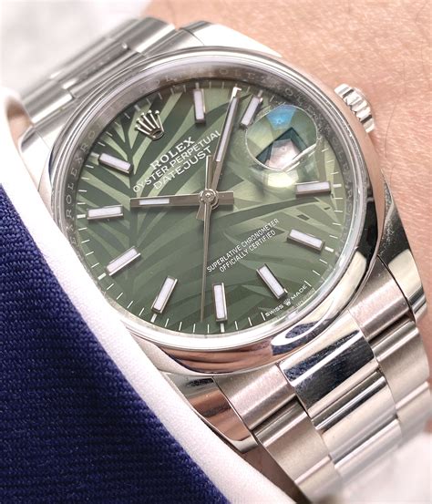 rolex datejust 36mm green dial.